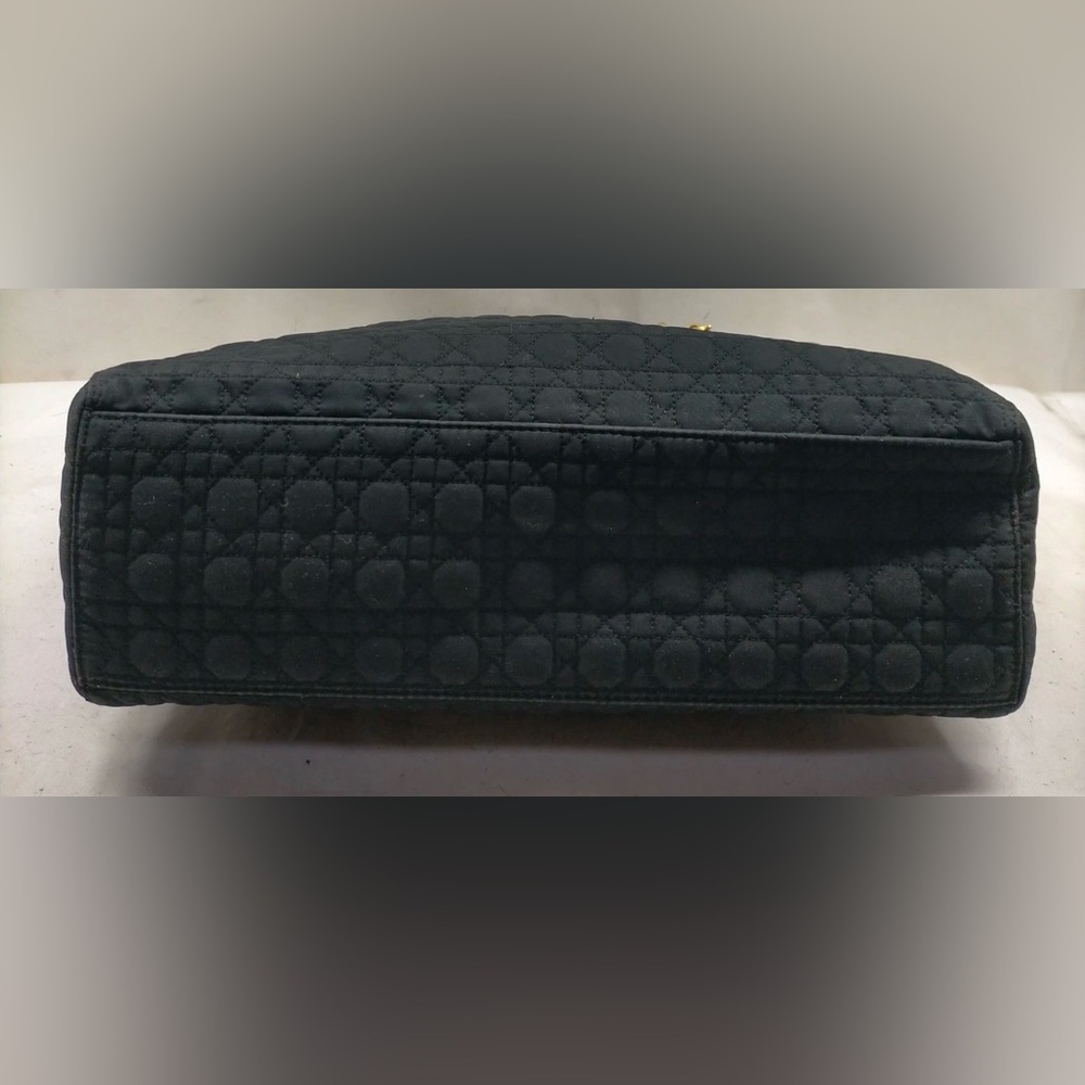 Christian Dior Lady Dior Medium Black Cannage Nylon Gold Hardware - Picture 4 of 9